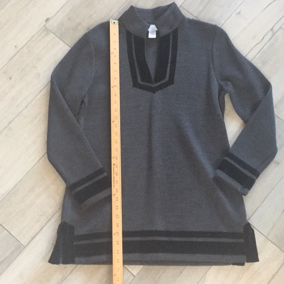 Soft surroundings women’s tunic velvet trim - Picture 3 of 5